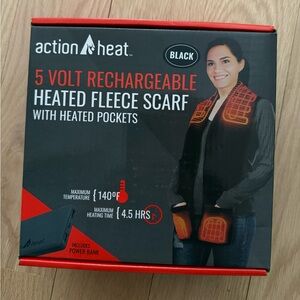 ActionHeat Adult 5V Battery Heated Fleece Scarf (Black)